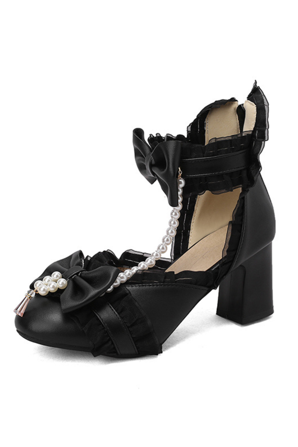 Pearl Ribbon Princess Lolita Shoes