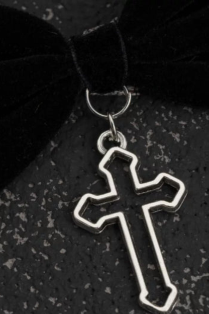 ベルベットゴシックリボンヘアゴム