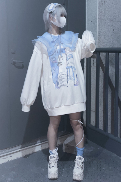 【天使界隈】ホワイトバードアクアルーズスウェットワンピース