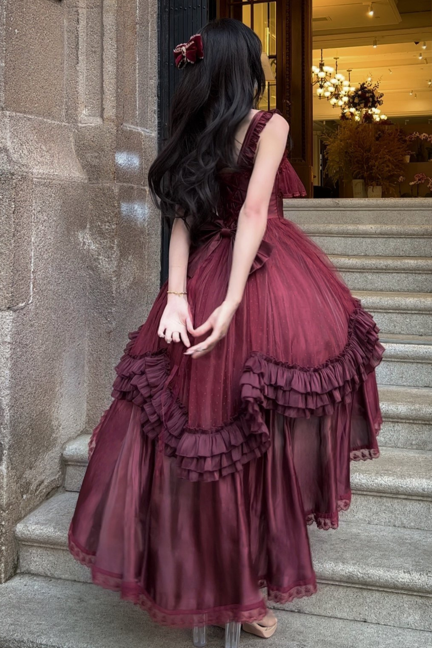 Elegant Style Rose Princess Dress