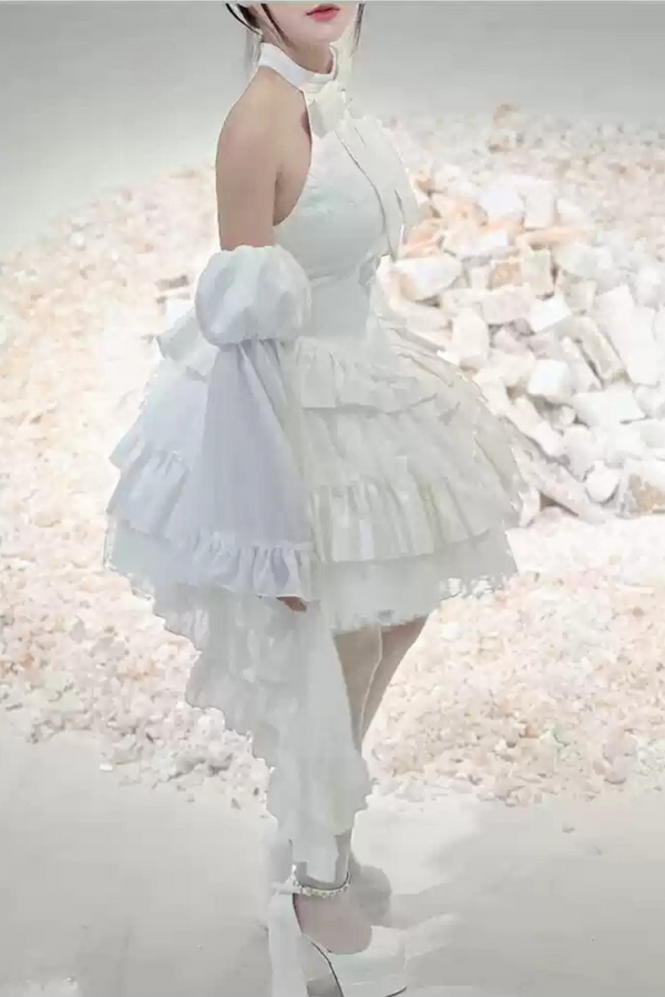 【数量限定】スネークディザイアエレガントホルターネックバックレスダークドレス＋スリーブ