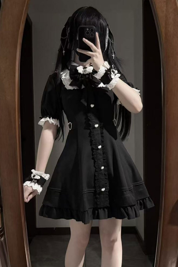 アンジェリックレースパッチワークドレス