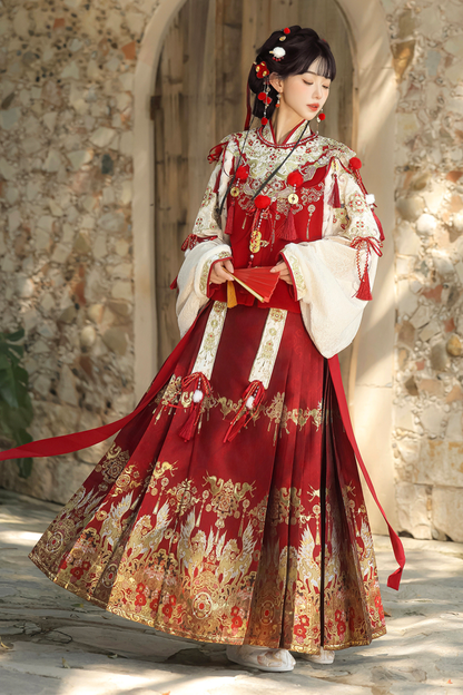 Gorgeous retro china top + skirt + vest + shoulders