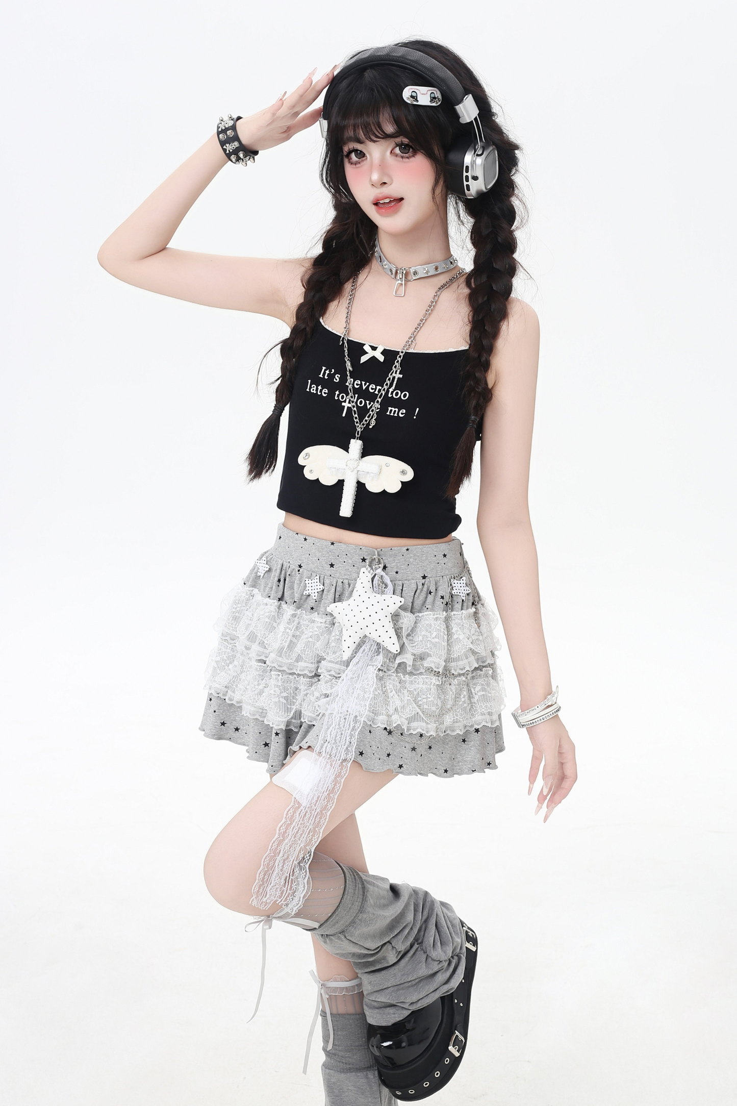 地雷レーススカート