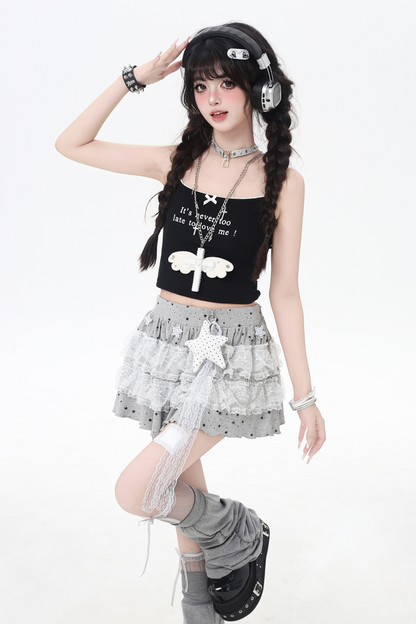 地雷レーススカート