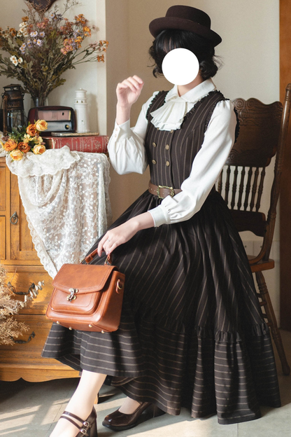 Retro Elegant Waist Cinching Blouse