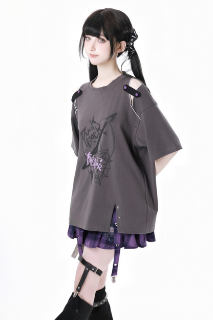 ナイトスケータースカート+ダークトップス