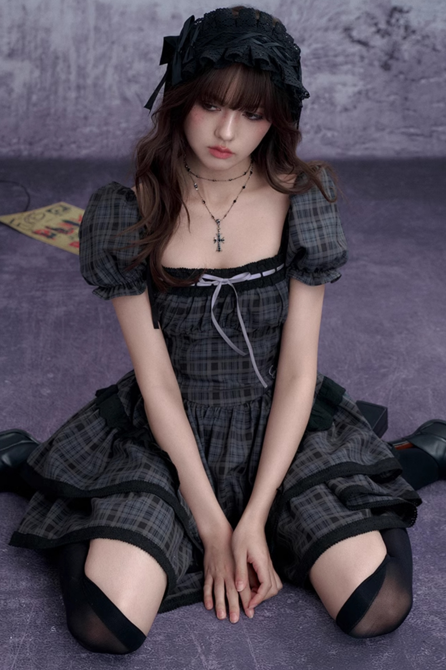 Dark Moon Fighting Bubble Sleeve Dress