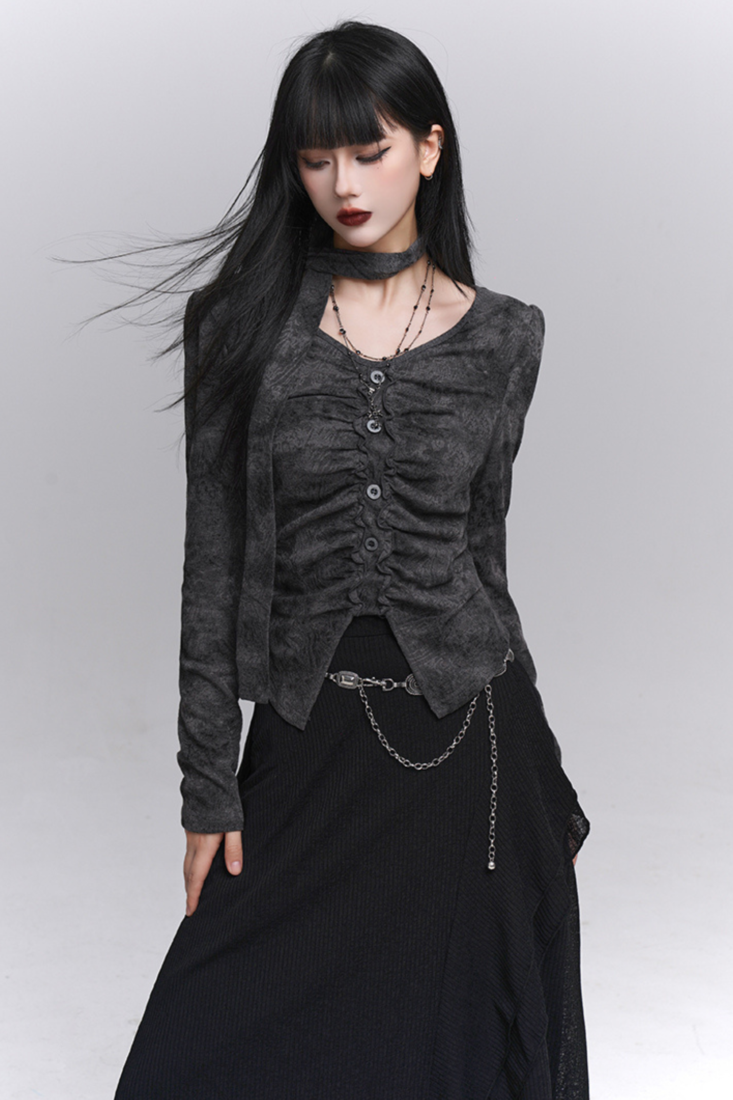 Open Neck Dark Mode Tops