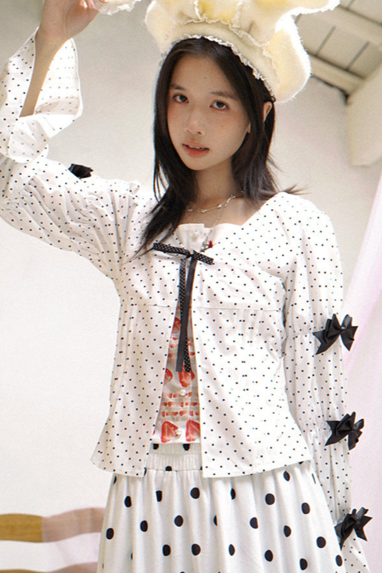 Polka Dot Plaid Blouse