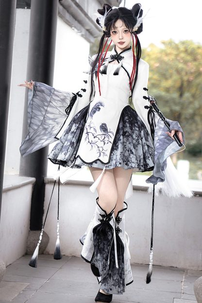 チャイナトップス+スカート+キャミソールドレス+レッグウォーマー