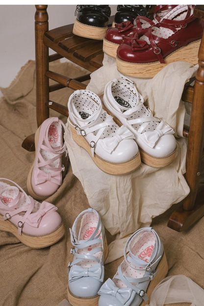 リボンフラットロリータシューズ