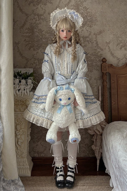 アクアドールロリータドレス+ヘアバンド+リボン