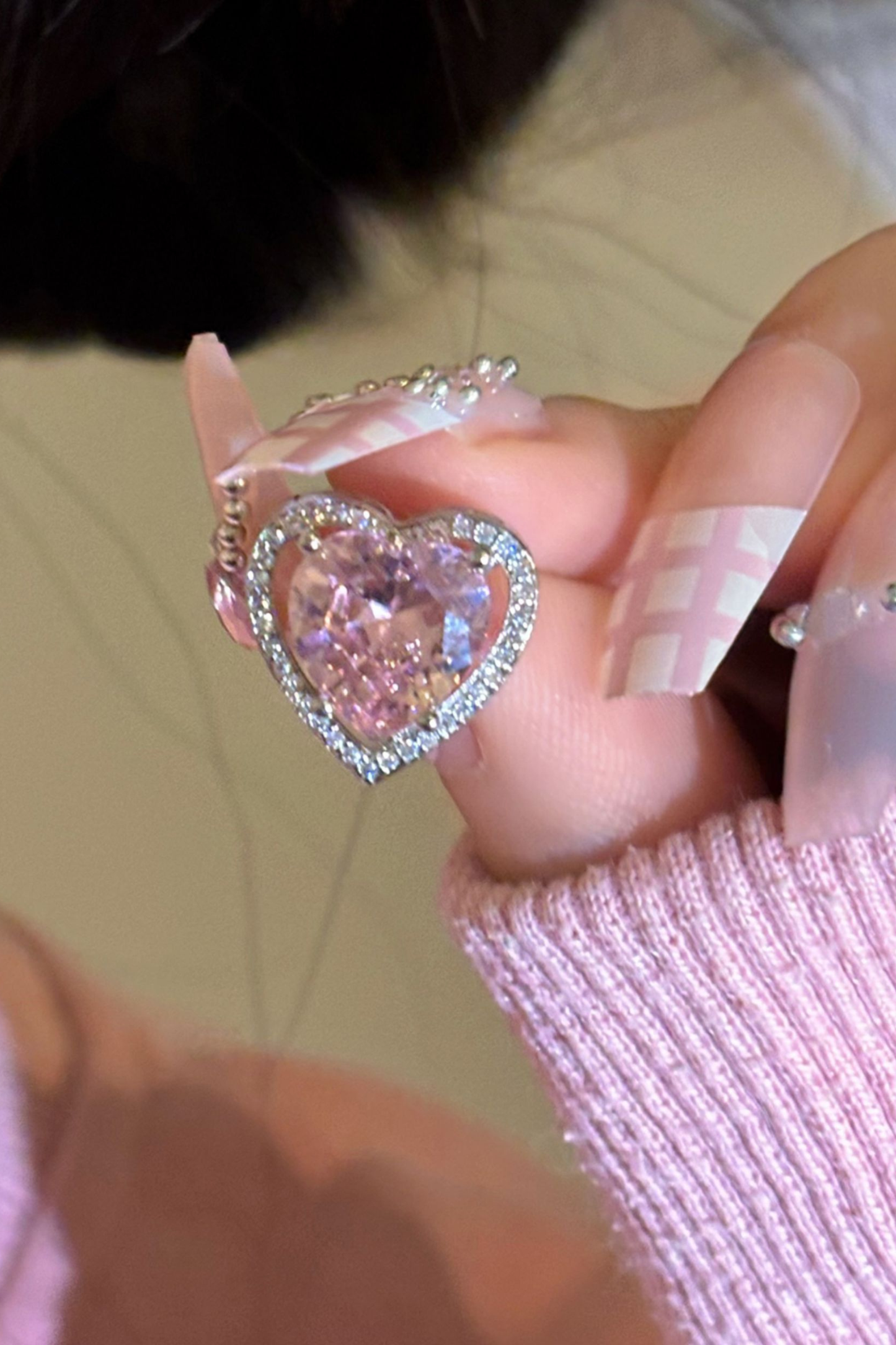 リトルピーチハートスタッドピアス