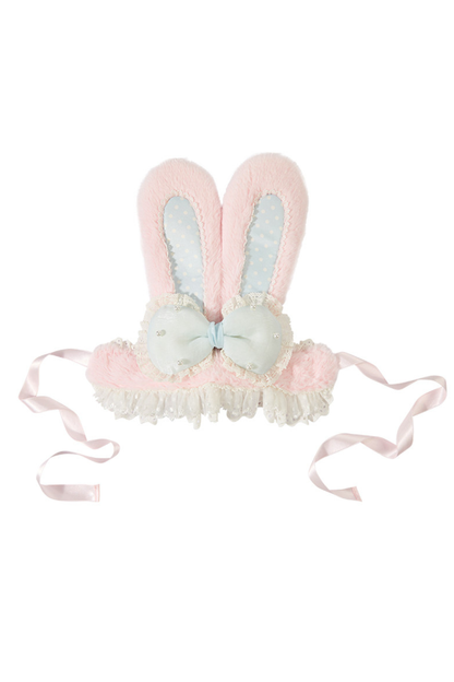 Lace Rabbit Ear Headband + Ribbon Necklace