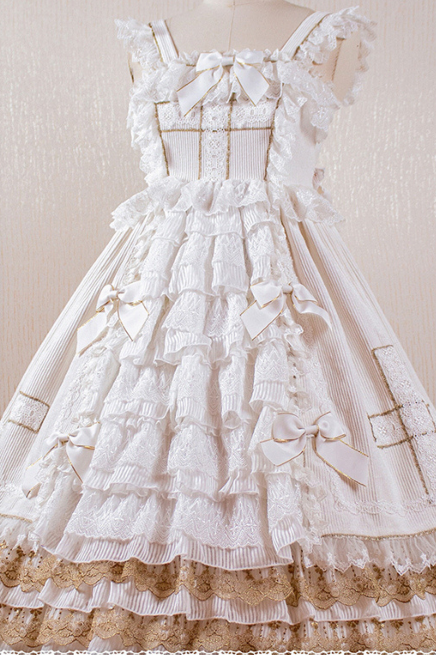 ゴシックドールレースジャンパースカート+ベイビーキャップ+ヘアバンド+ショール