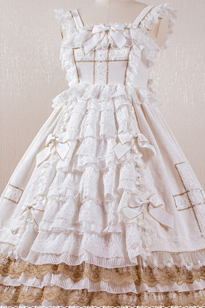 ゴシックドールレースジャンパースカート+ベイビーキャップ+ヘアバンド+ショール