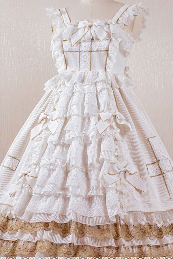 ゴシックドールレースジャンパースカート+ベイビーキャップ+ヘアバンド+ショール