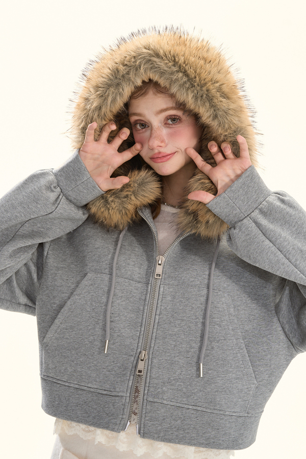 ファーフーデッドダウンジャケット