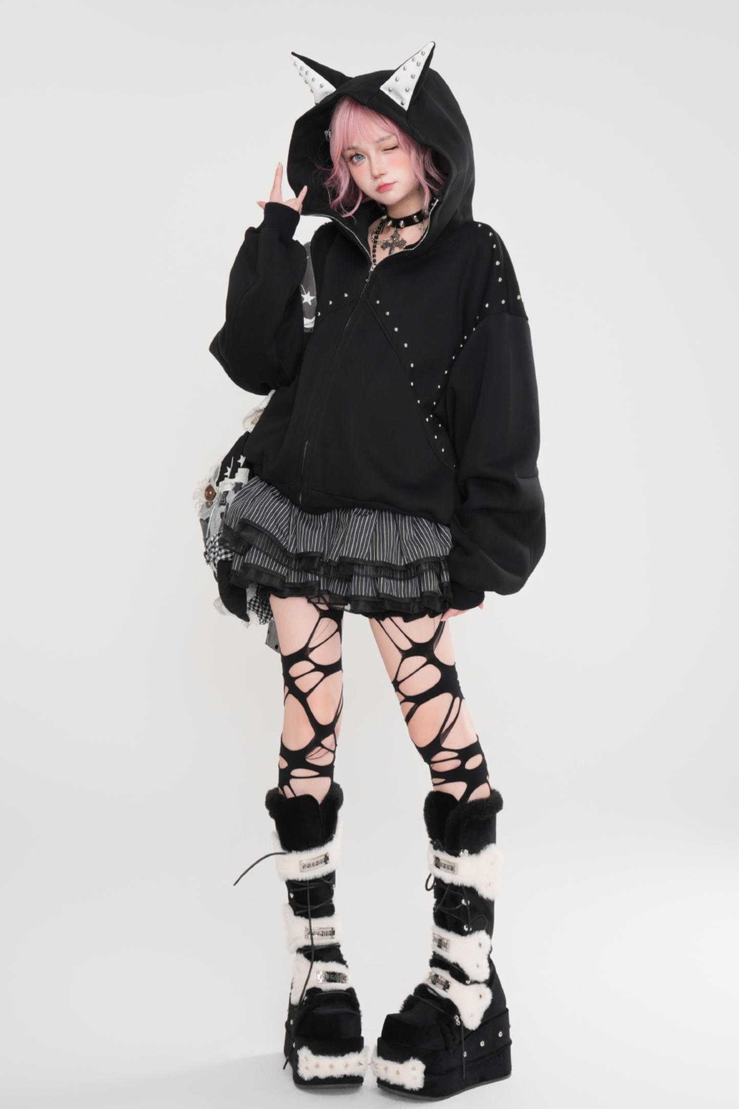 Cyberpunk Cat Ear Hooded Jacket