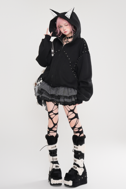 Cyberpunk Cat Ear Hooded Jacket