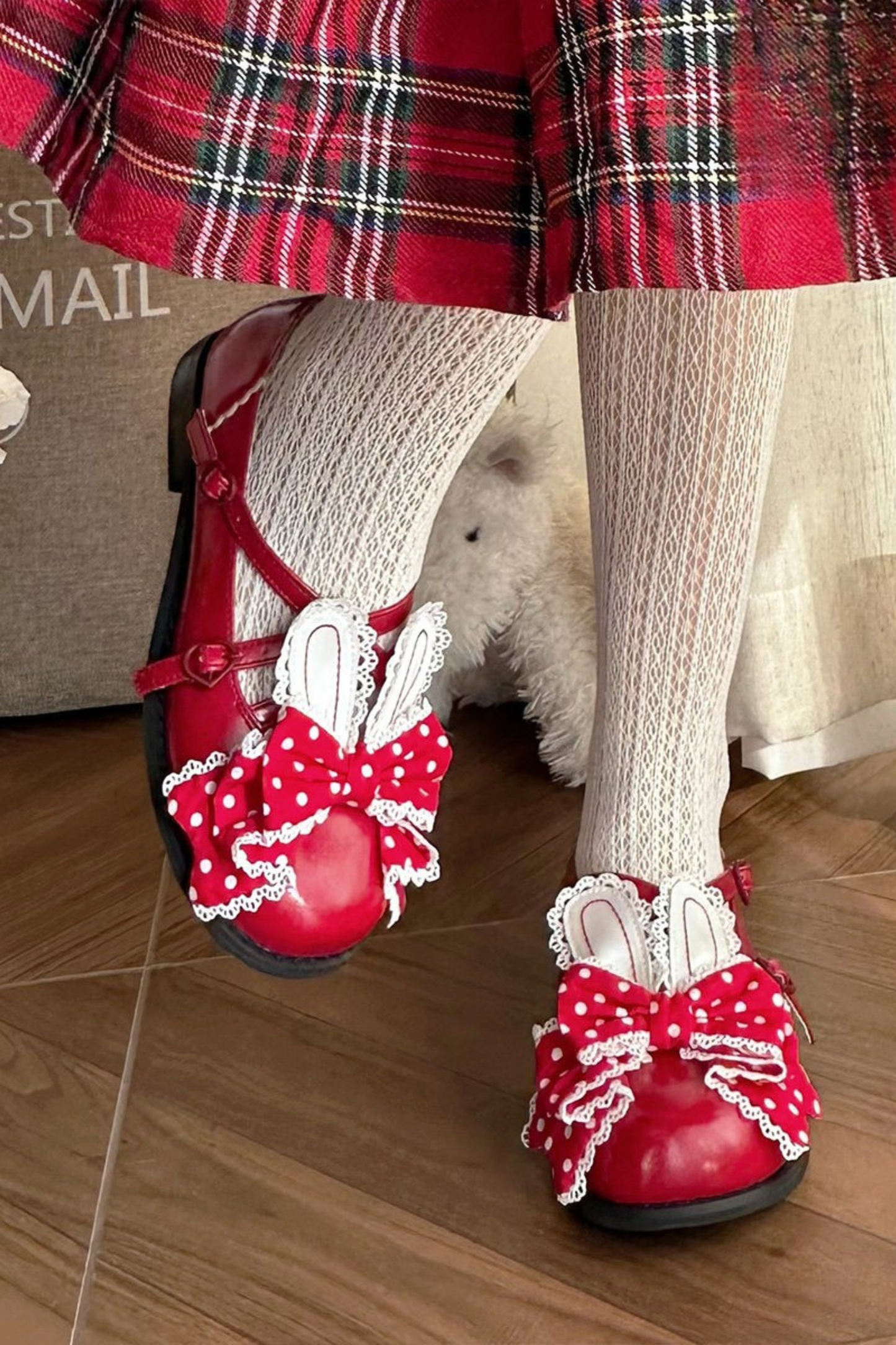 Sheep Puff Polka Dot Shoes