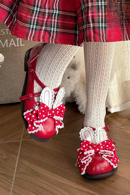 Sheep Puff Polka Dot Shoes