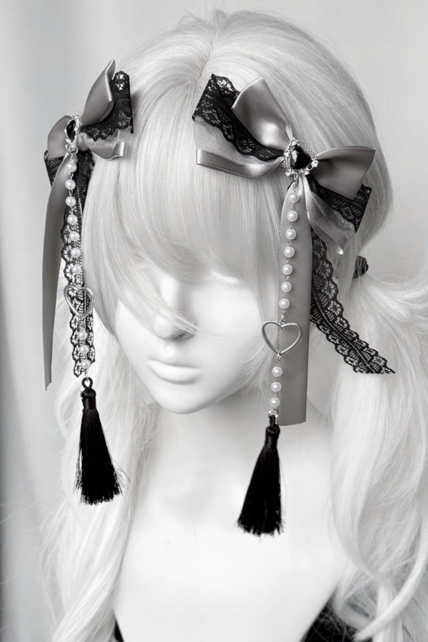 Dark Chinese-Style Tassel Rhinestone Hair Trim Clip