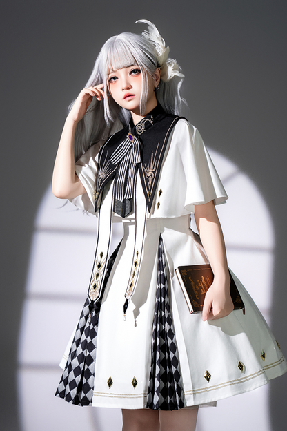 Real Aigothic Style Lolita Dress + Cape + False Collar