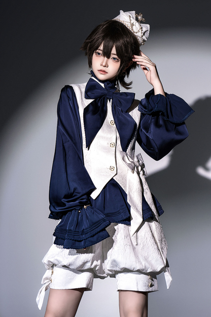 レトロエレガント皇子リボンシャツ