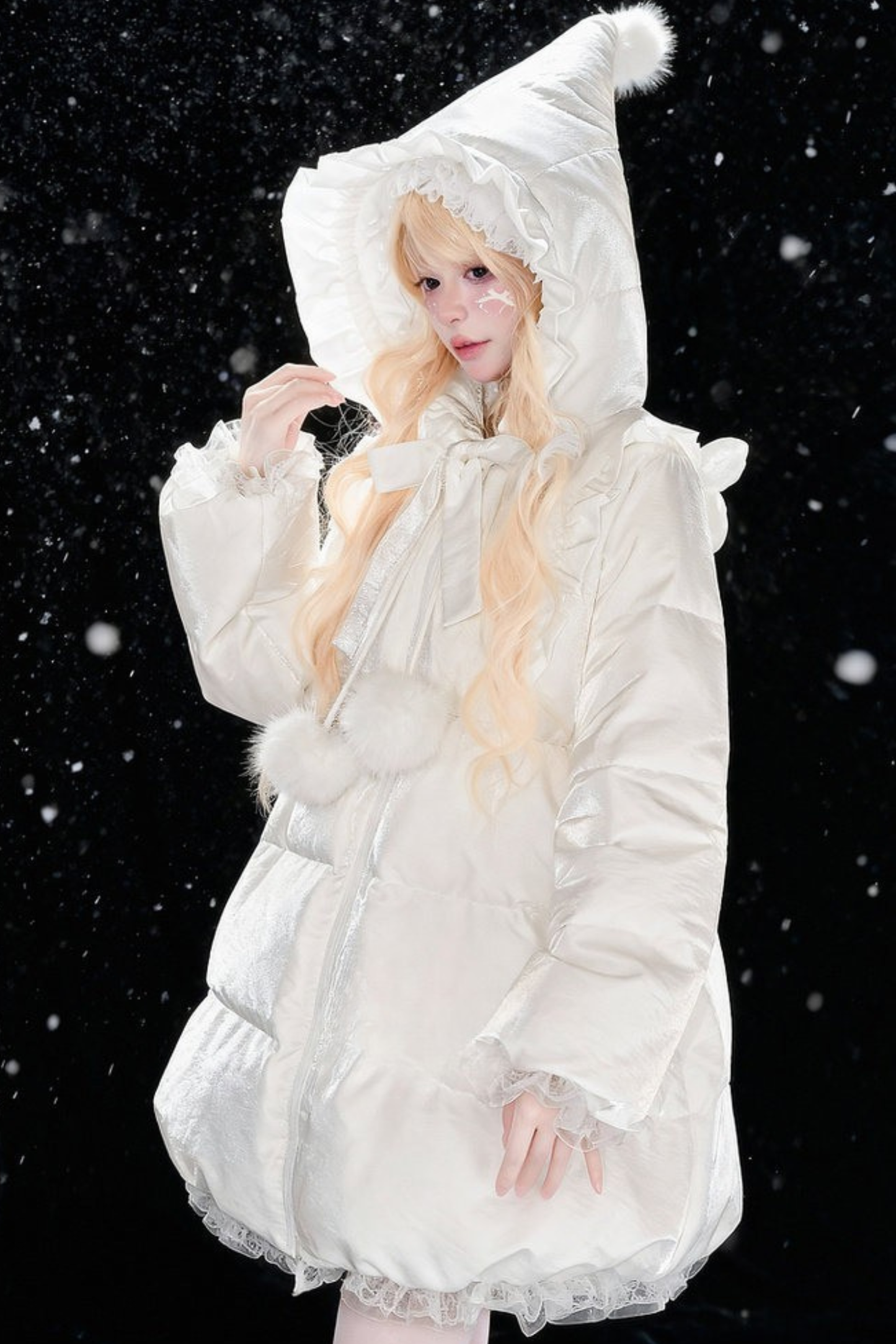 スノーエンジェルホワイトダックダウンジャケット