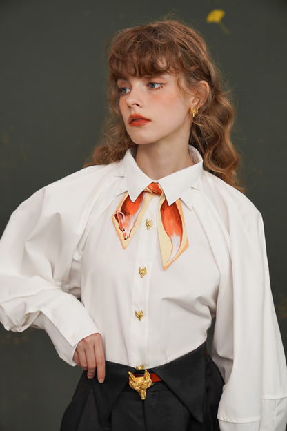 Fox Narrow Silk Scarf