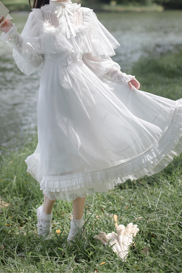 クラシステムエレガントドットガーゼワンピース