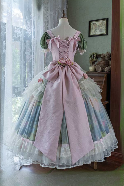 [Pre-order Deadline: May 15] Monet Garden Oil Handle Classical Chiffon Dress + Bustier