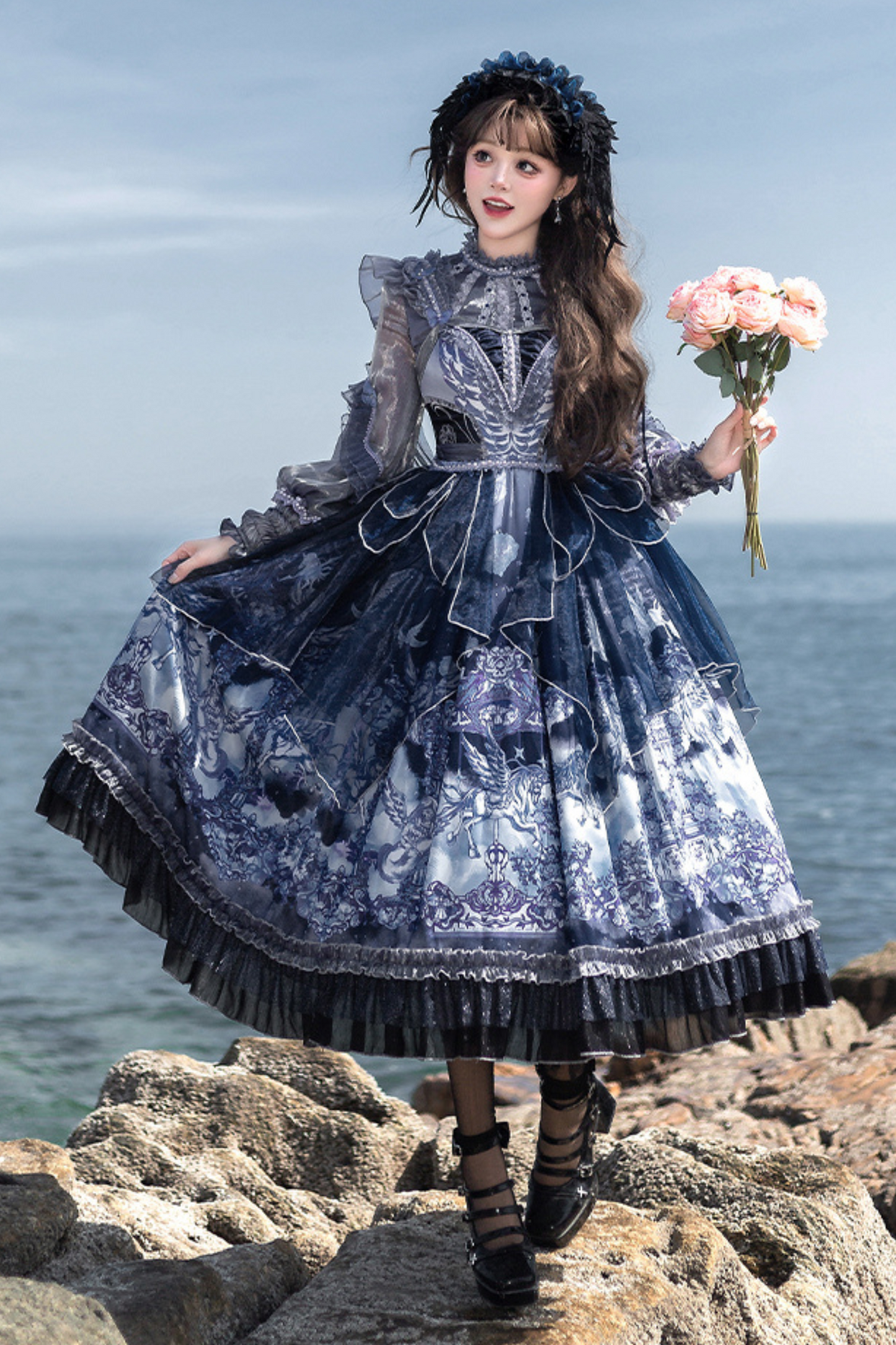 エンジェルガーデンブルーJSK+ルーズシャツ