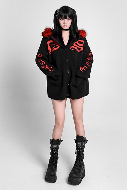 ゴシックファーフードカーディガン