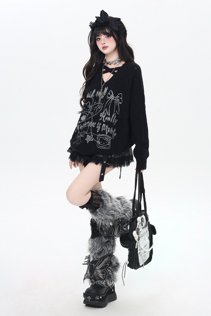 クロスストラップオーバールーズトップス