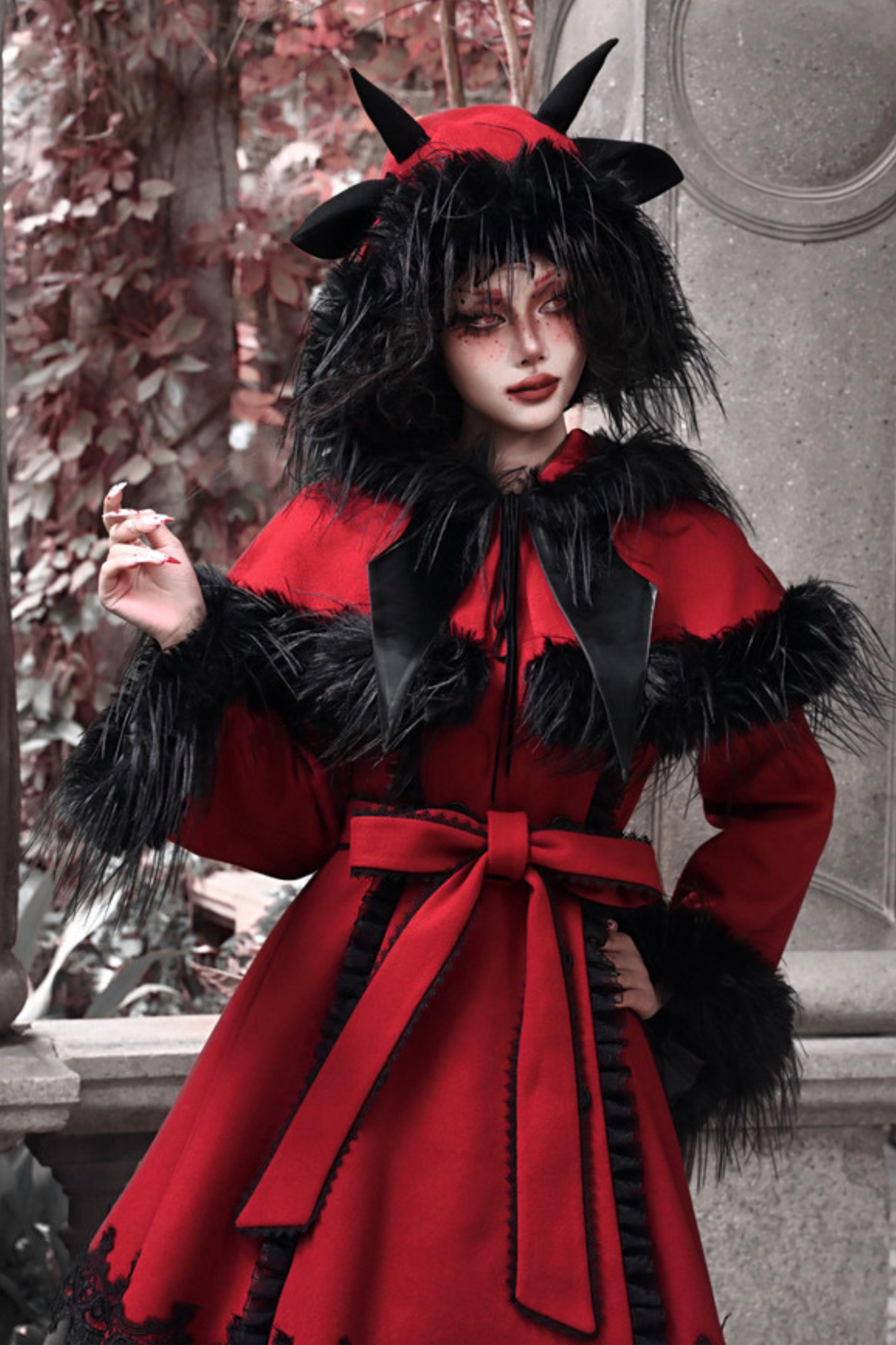 Carol Gothic Dark Wind Sheep Fur Hat