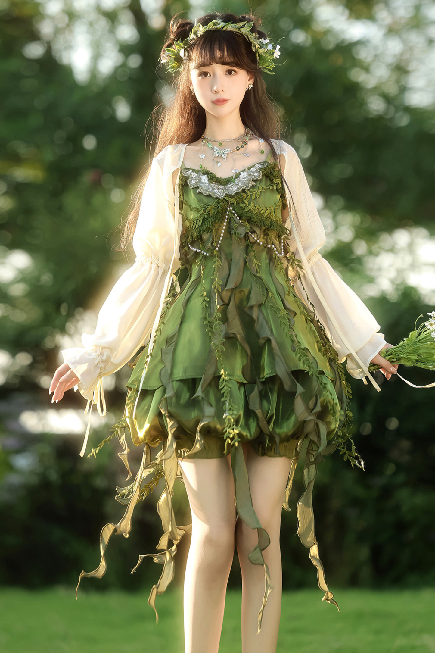 フォレストガールチャイナドレス+トップス+スカート