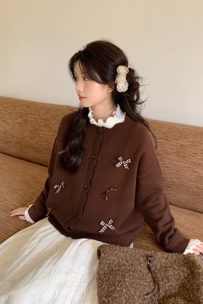 スウィートリボンニットカーディガン