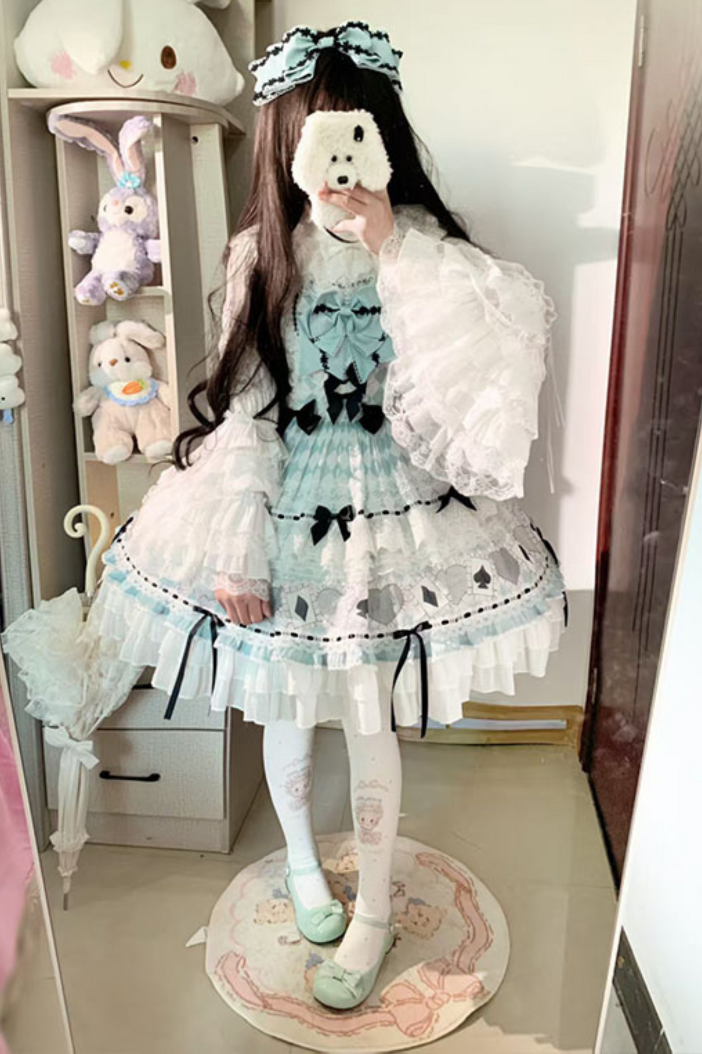 Mint Sweet Suspender Dress + Catsuit + Big Ribbon