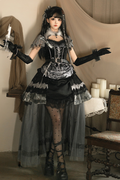 Dark Knight Rose Gothic Dark Cross Elegant Crachely Love Lolita Dress