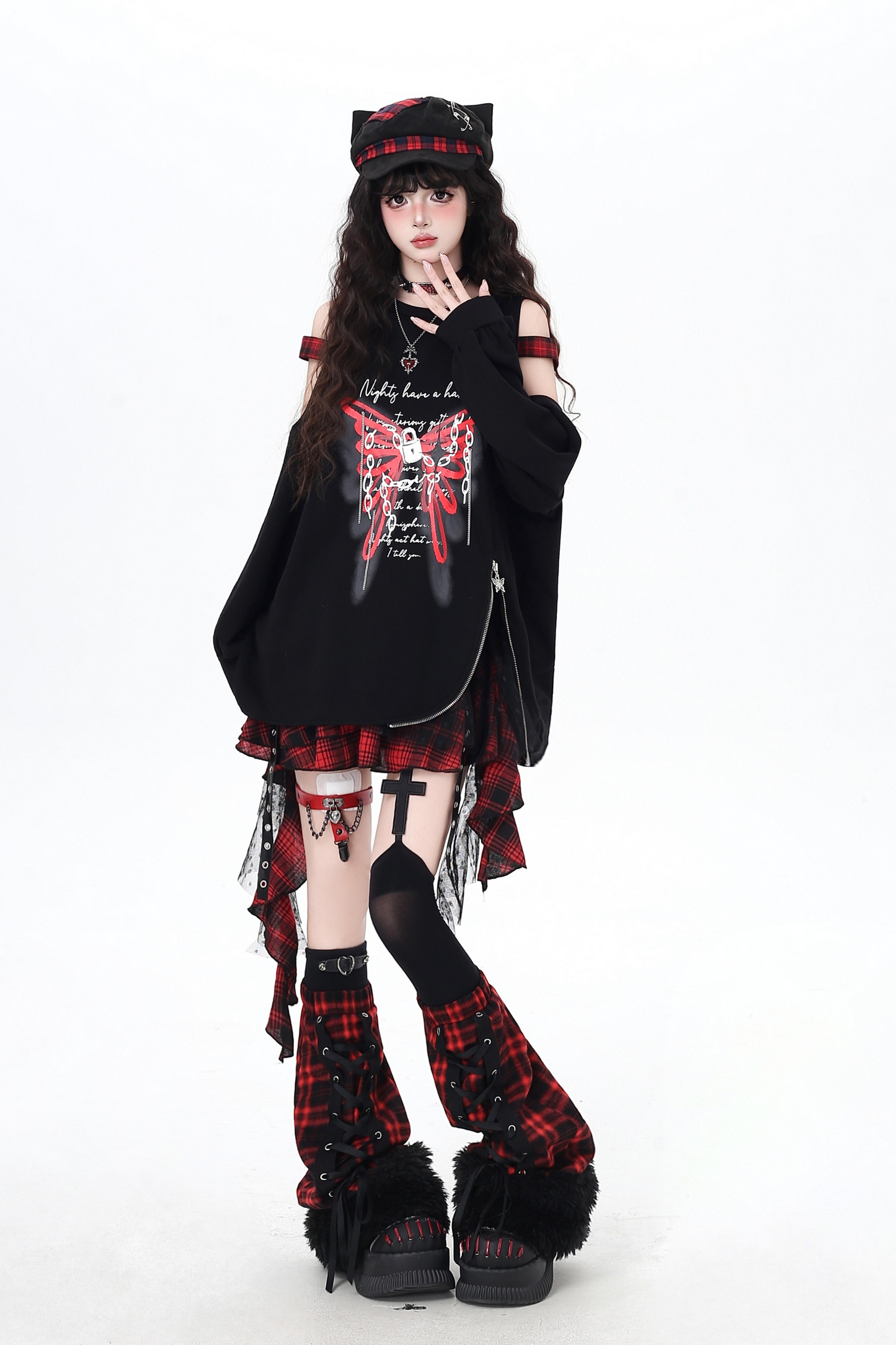 Butterfly Off-the-shoulder Design Loose Top