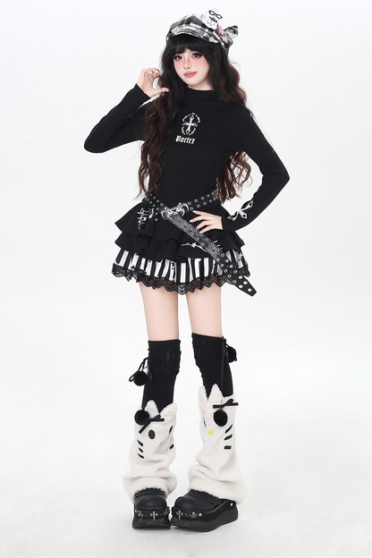 クロススリムタートルネックトップス