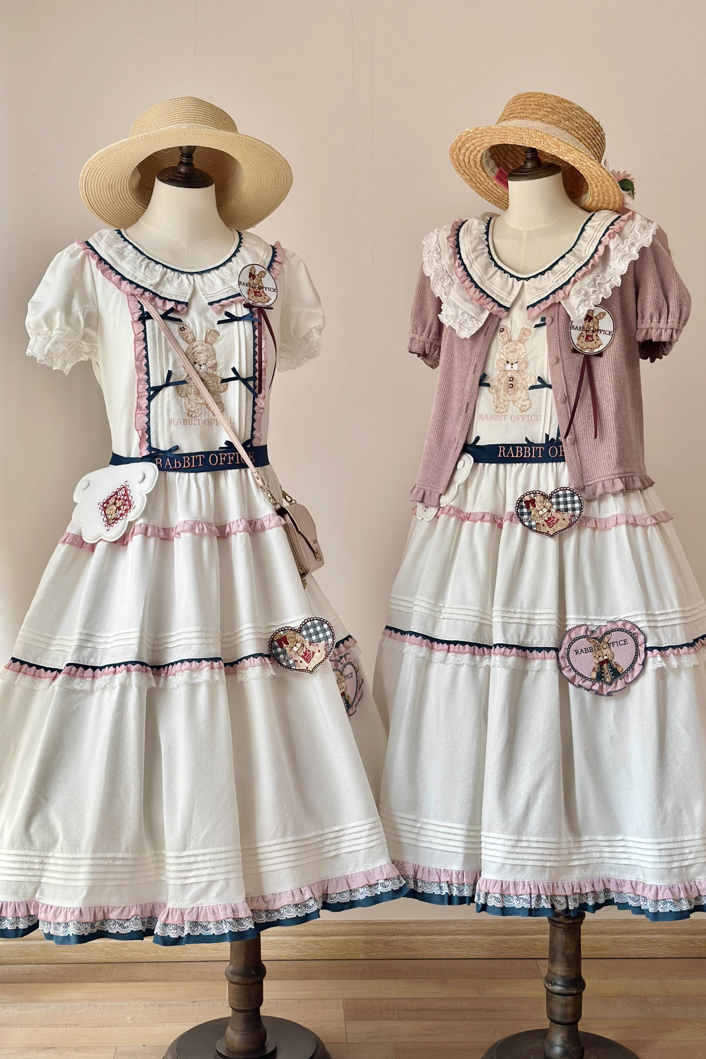 Retro Bear Puff Sleeve Dress + Sleeveless Dress