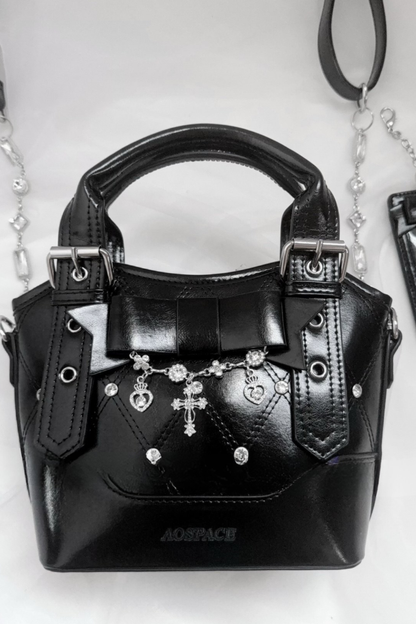 Diamond Patterned Bowknot Tote