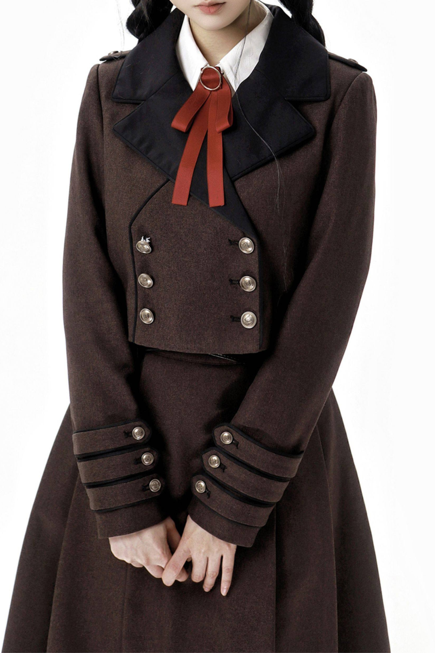 ロシアンレトロカレッジジャケット＋シャツ＋ガードル＋リボン＋スカート