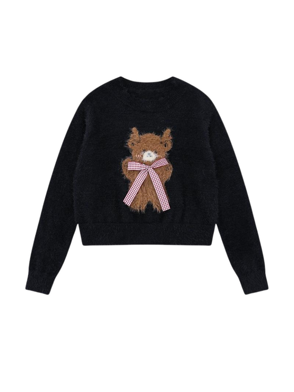 Ribbon Bear Cropped Knit