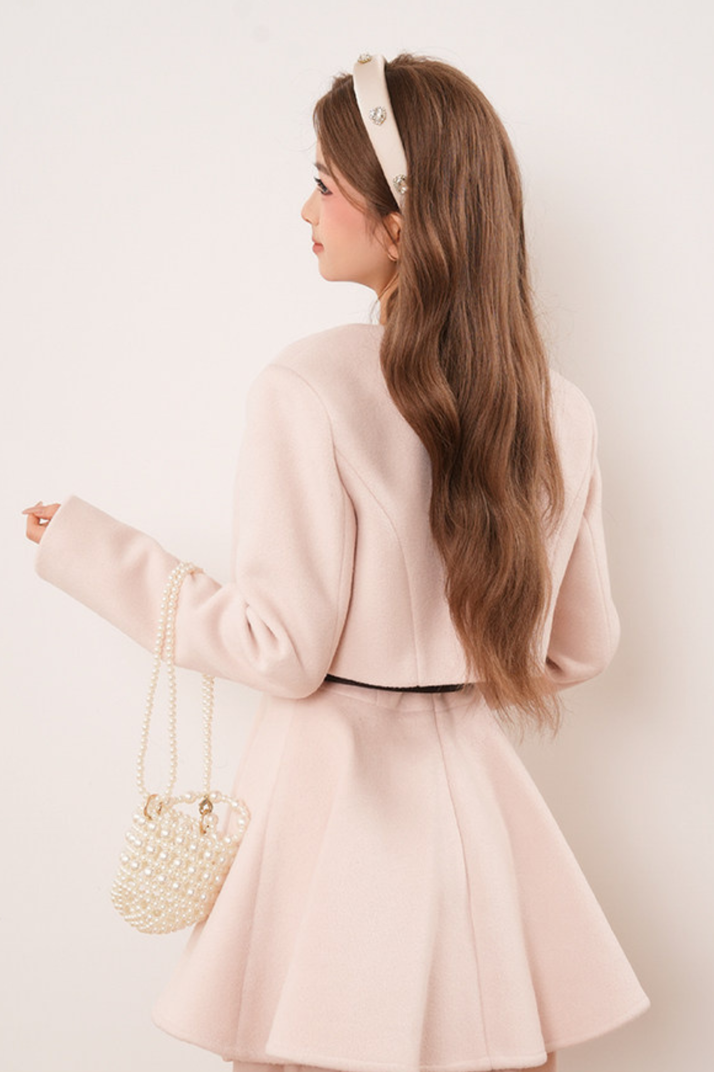 スイートパウダーショートジャケット+フレアドレス