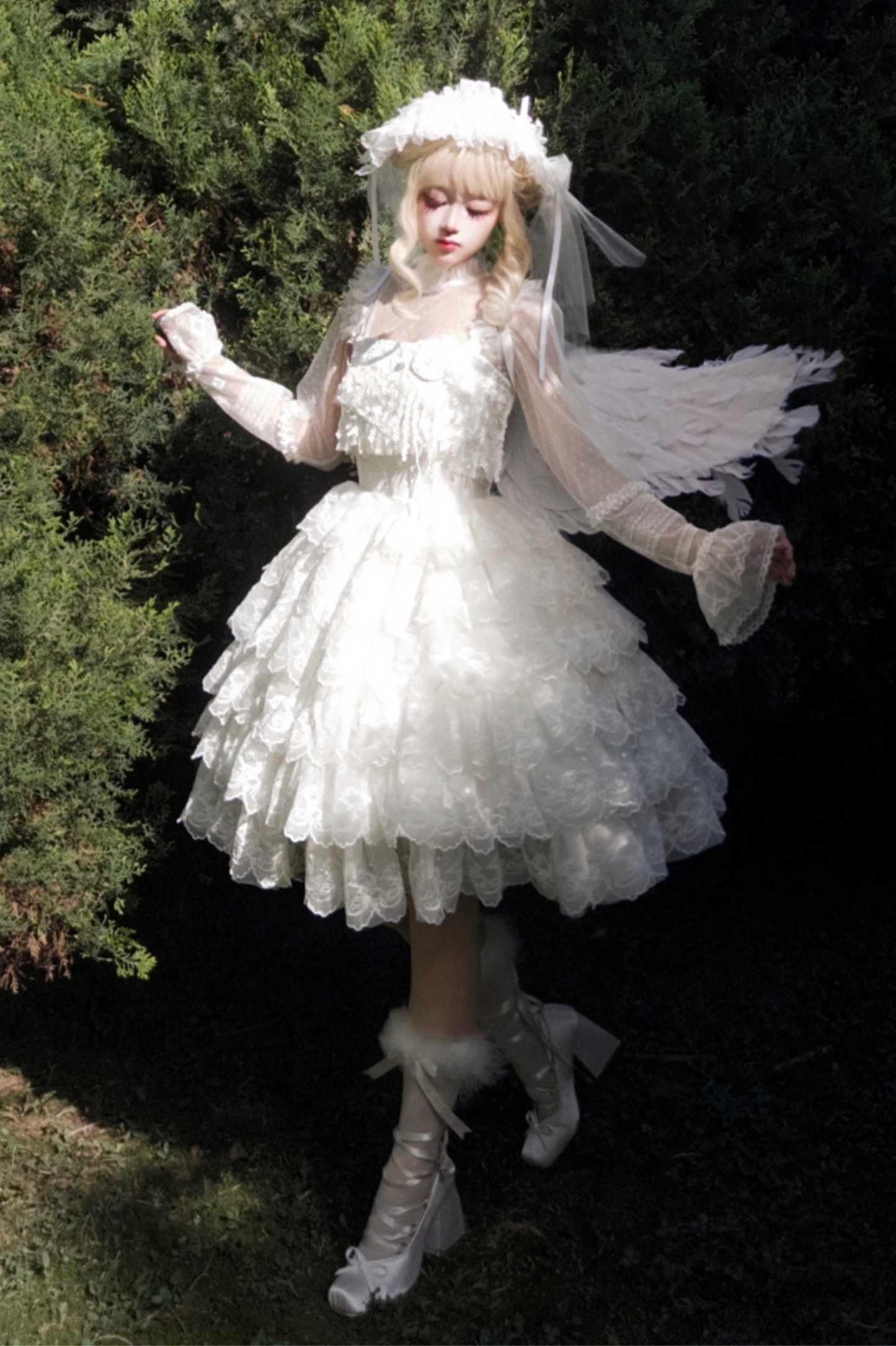 Whitey Tiered Lolita Skirt